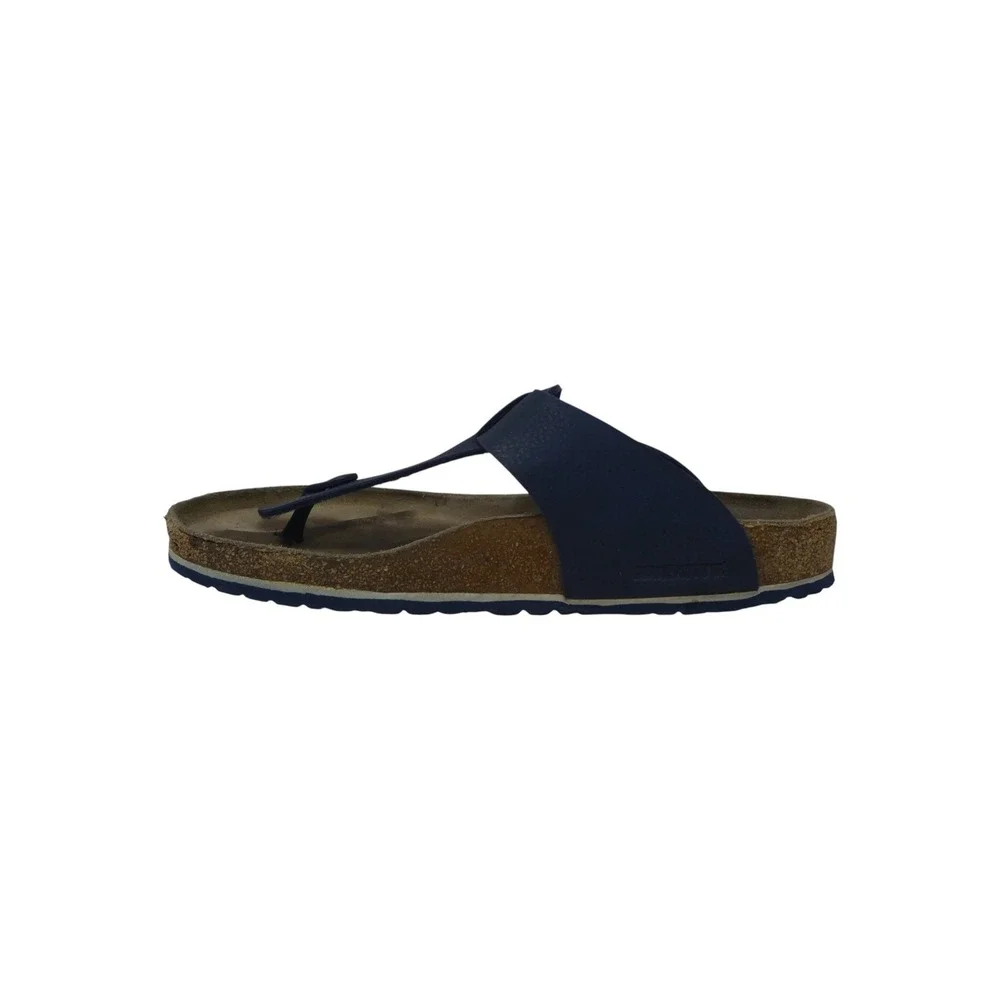 Birkenstock Gizeh Thong Sandals Mens 13 Blue Leather Cork Buckle Comfort